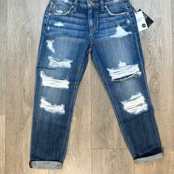 Revolve Joe's Jeans Jeans Straight leg Billie Slim Crop Distressed Denim Size 27 - Picture 2 of 15
